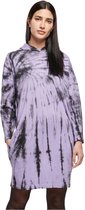 Urban Classics Korte jurk -M- Oversized Tie Dye Hoody Zwart/Paars