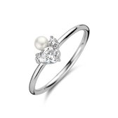 Ring Parel En Zirkonia Zilver Gerhodineerd