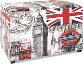 Hocker met opberguimte - Opbergbank Londen - Kunstlederen Opbergkist - 65 x 42 x 40 cm