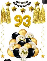 93 jaar verjaardag feest pakket Versiering Ballonnen voor feest 93 jaar. Ballonnen slingers sterren opblaasbare cijfers 93