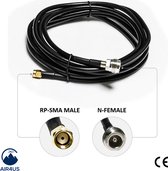Air4us - Helium antenne - LL400 kabel - Lowloss - Helium antenne kabel - RP-SMA male to N-female - 3 meter