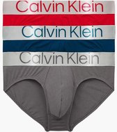 Calvin Klein 3-pack hip brief grey sky/berry sangria/lake crest