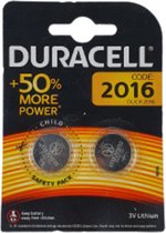 Duracell Knoopcelbatterijen - 2 stuks - 3V Lithium DL 2016 - Batterij