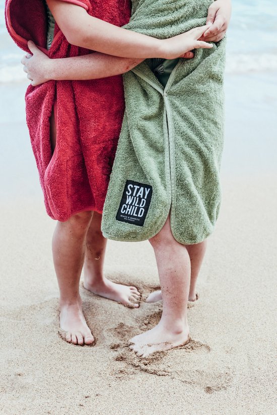 Beach & Bandits - Strandponcho voor kinderen - Garnet - Rood - maat Onesize van Merkloos — afbeelding 5