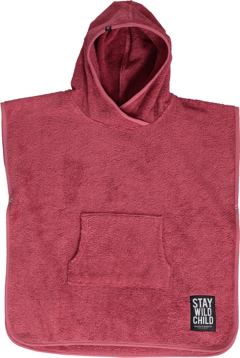 Beach & Bandits - Strandponcho voor kinderen - Garnet - Rood - maat Onesize
