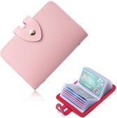 Porte-cartes - Convient pour 12 cartes - Porte-cartes de crédit - Porte-cartes - Pour hommes et femmes - Design simple - Rose