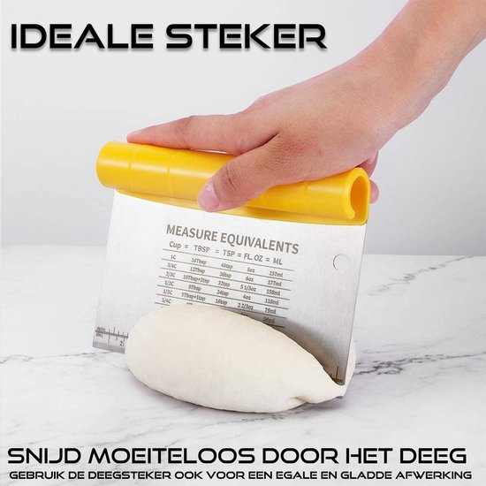 Homewell® Deegschraper & Deegsteker | Pizza mes - Groentesnijder - Deegsnijder - Cake & Taart Schraper - RVS