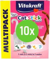 Vitakraft Cat-Stick Mini Kattensnack - Multipack Mix - 5 x 3 Stuks - 10 Verpakkingen