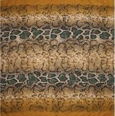 sjaal slangenprint dames 90 x 90 cm polyester bruin/groen
