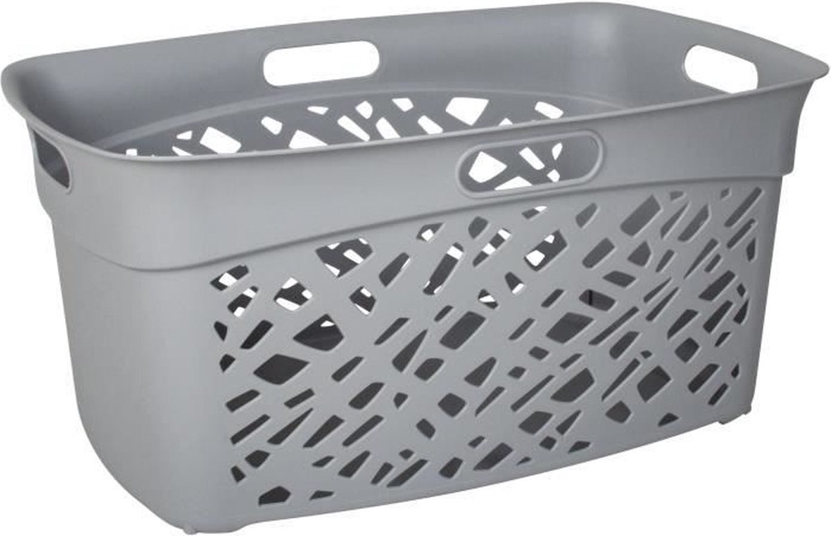 Goedkoopste Alméria wasmand - 45 L - 4 handvatten - Betongrijs - 59 x 40 x 28 cm - EDA PLASTIQUE