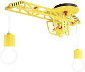 Elobra Herkules Plafondlamp, Kinderkamer, Hoogwaardige Kinderkamerlamp, voor Jongens in Kraandesign, Echt Hout, Geel, 60 x 20 x 50 cm [Energieklasse A++]