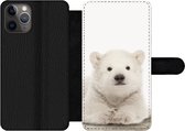 Bookcase Geschikt voor iPhone 11 Pro telefoonhoesje - IJsbeer - Dieren - Kinderen - Wit - Jongens - Meisjes - Met vakjes - Wallet case met magneetsluiting