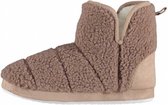 gebreide sloffen dames elastomeer/textiel taupe mt 41-42