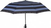 paraplu Mini strepen 98 cm microfiber blauw/zwart