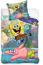 Sponge Bob Dekbedovertrek 140x200cm Katoen Grote Kussensloop 70x90cm