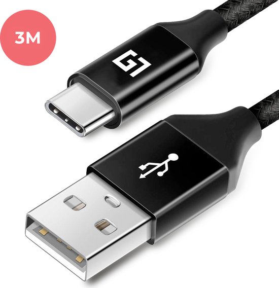 LifeGoods USB-C/USB-A Data- & Oplaadkabel 3 m