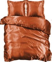 Beauty Silk Dekbedovertrek Satijn Cognac 140 x 200/220 cm + 1 kussensloop