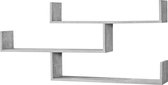 Wandrek - Wandplank - Met 3 planken - Spaanplaat - Beton kleurig - Afmeting (LxBxH) 119 x 18 x 55 cm