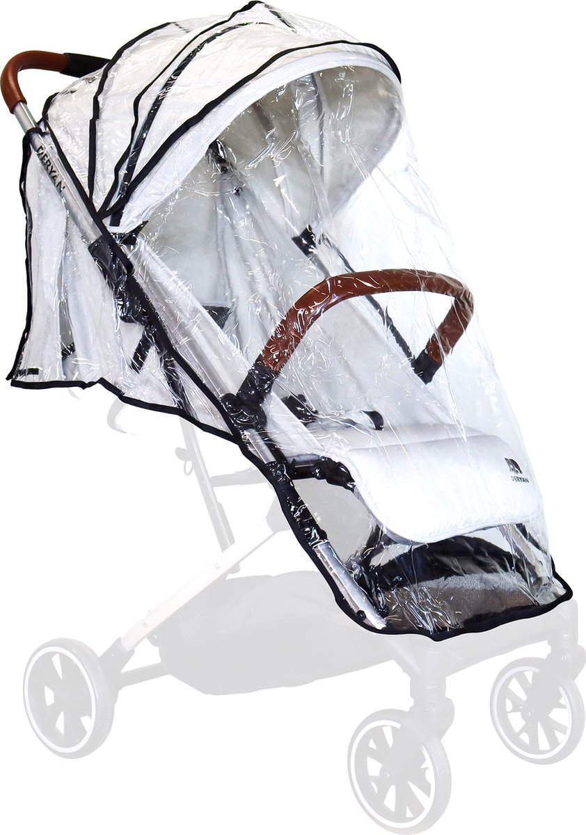 Deryan Rolo (Easy) Buggy Regenhoes - Transparant Universeel regenscherm voor buggy's - Universele regenkap – foto 4