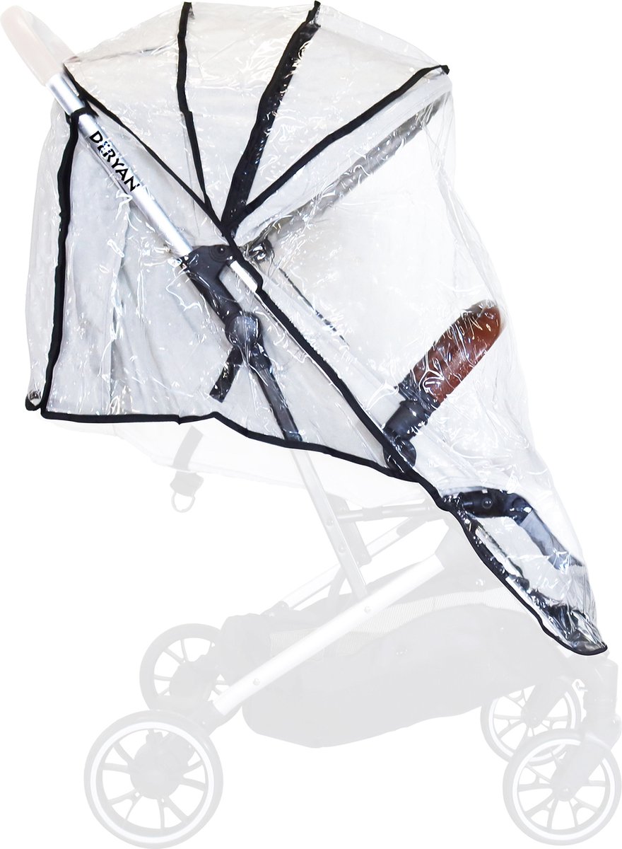 Deryan Rolo (Easy) Buggy Regenhoes - Transparant Universeel regenscherm voor buggy's - Universele regenkap – foto 2