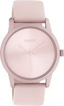 OOZOO Timepieces - Roze horloge met roze leren band - C10945 - Ø38