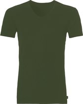 Boru Bamboo - T Shirt Homme - Col V- Vert Olive - Lot de 2 - Taille L