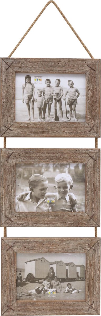 Deknudt Frames multifotolijst S67TV1 P3 - vergrijsd - 3x foto 10x15 cm naturel