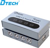 NÖRDIC USB-SW4 - 4 naar 1-poorts USB-B naar USB-A Switch - 480 Mb/s - Plug&play - Grijs