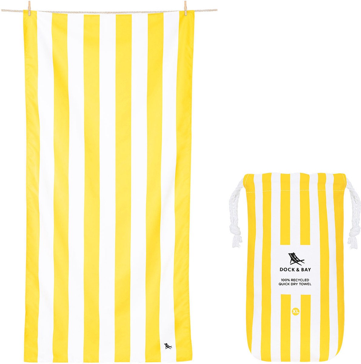 Dock & Bay Cabana - Strandlaken - Extra Large - ( 200x90cm ) - Boracay Yellow