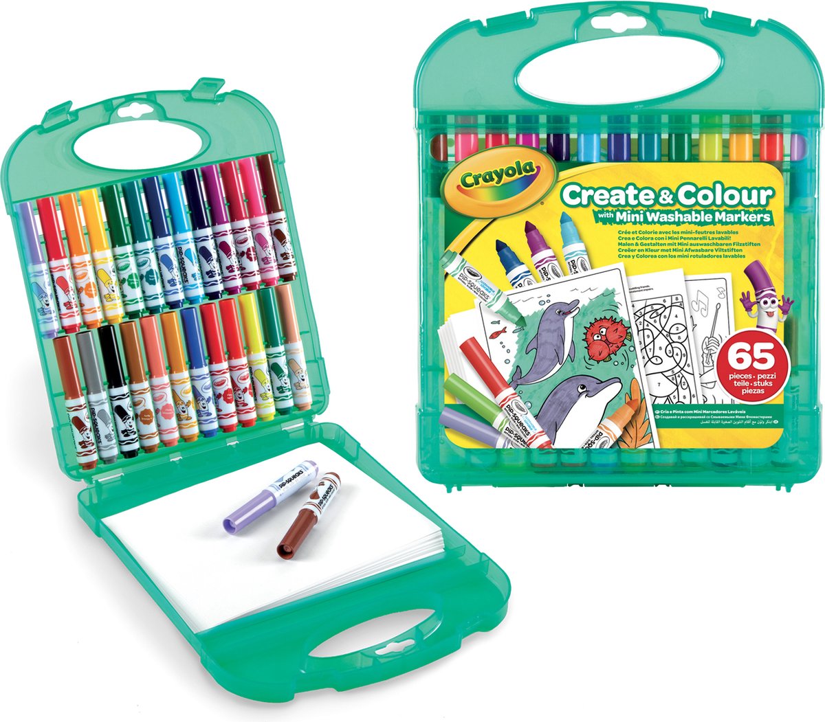 Crayola - Viltstiften Kleurkoffer, Set Wasbare Viltstiften voor Kinderen