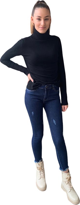 Dames stretch jeans push up donker blauw Ana&Lucy maat 40