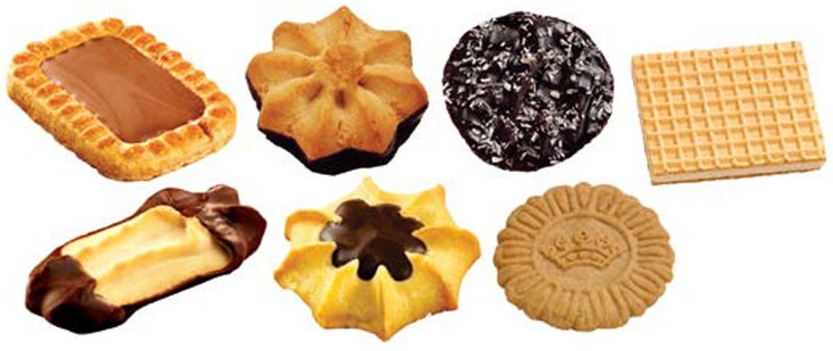 Rombouts - Koffie koekjes - Koekjes Mix - Coffee biscuits - Biscuits de coffee - Estée - 120st - 7 soorten - 830gr