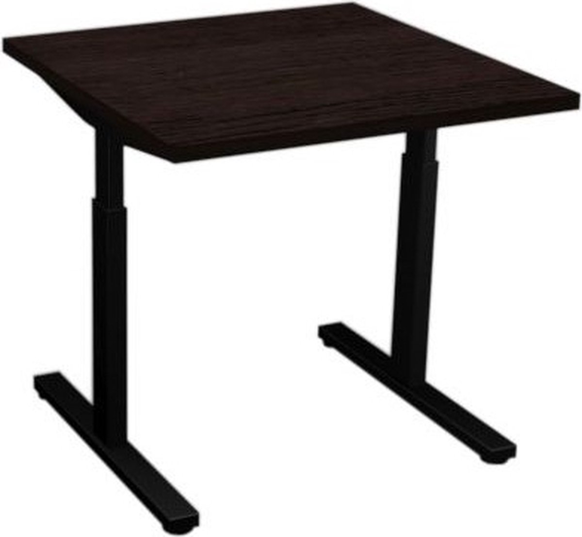 Offeco bureau Oxford - Bureau - Bureautafel - Gaming bureau - Game bureau - Computertafel - Desk - Bureau Zwart - Verstelbaar bureau - Gaming Desk - Bureau tafel - Bureau verstelbaar  Logan eik  80x80cm-- blad-  onderstel- x80