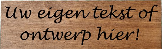 Foto: Palisander houten plank te personaliseren met naam eigen tekst of eigen ontwerp naambord bewegwijzering 37x10cm