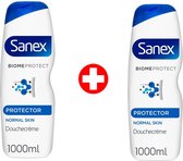 Bol.com Sanex Douchegel Dermo Protector 2 x 1 liter - 2 stuks aanbieding
