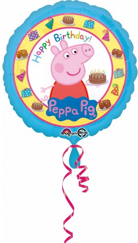ballon Peppa Pig junior 43 x 43 cm folie blauw