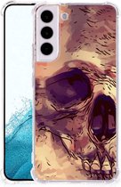Anti Shock hybrid Case Geschikt voor Samsung Galaxy S22 Telefoonhoesje met doorzichtige rand Skullhead