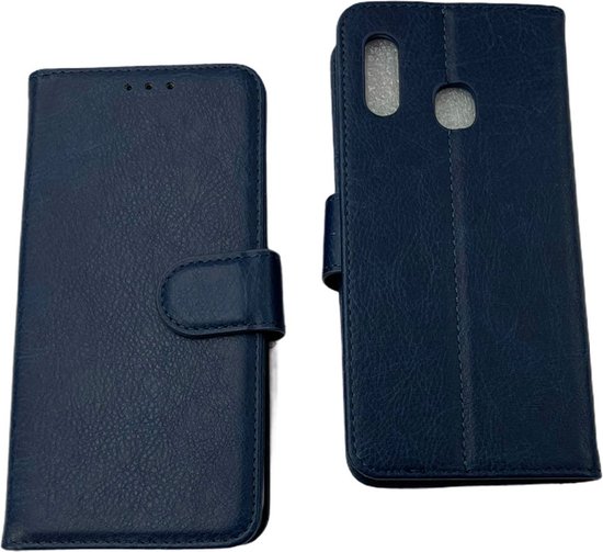 Huawei Y7 2019 Blauw Stevige Portemonnee Wallet Case  - Pasjeshouder - boek Telefoonhoesje Kunstleer - Book case
