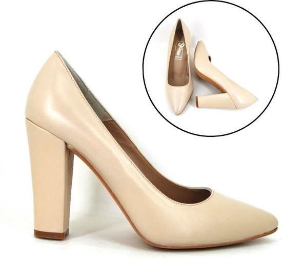 Stravers - Beige Pumps Puntige Neus Maat 32 Kleine Maten Hoge Hakken