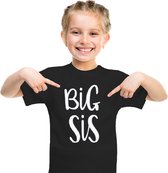 BIG SIS T-shirt | Grote zus tshirt zwart | Leeftijd ca. 1 tot 2 jaar