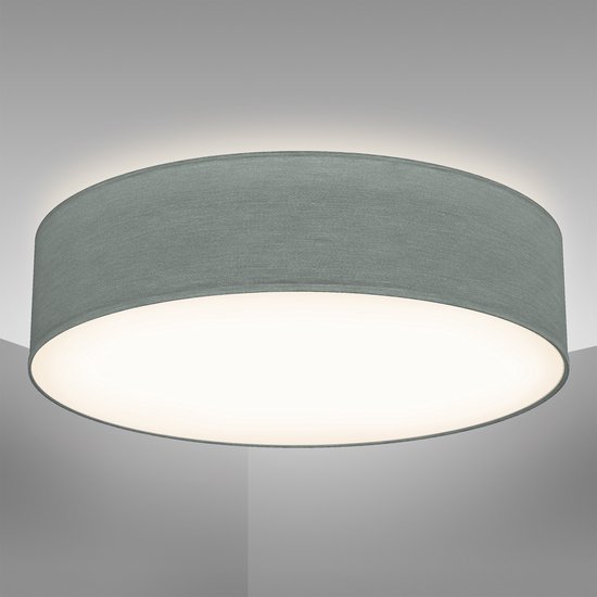 Ambacht Dusver Ontslag nemen B.K.Licht Design plafondlamp - E27 - IP20 - metaal / stof - Ø 380 mm -  lampenkap grijs | bol.com
