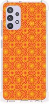 Hoesje ontwerpen Geschikt voor Samsung Galaxy A32 4G | A32 5G Enterprise Editie Telefoon Hoesje met doorzichtige rand Batik Orange