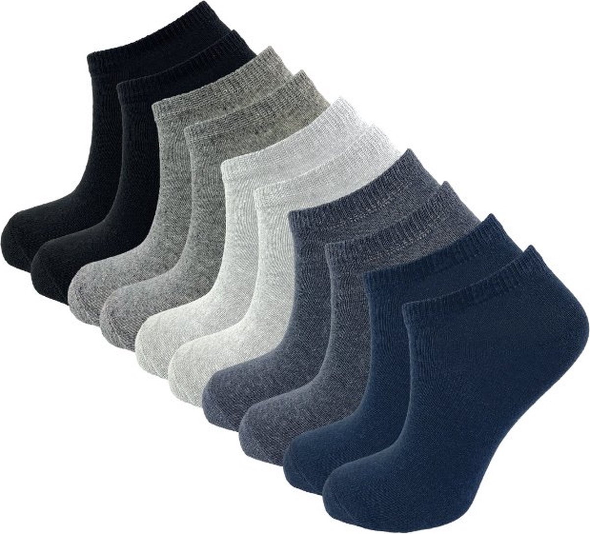 10 paar Dames sneakersokken - VANSENZO® - Basic - Multicolor - Maat 39-42