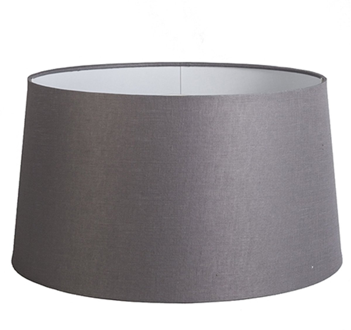 QAZQA rond schuin linnen - Lampenkap - Ø 450 mm - Donkergrijs -