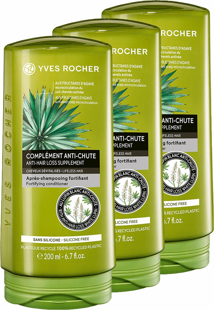 Yves Rocher - VERSTERKENDE CONDITIONER anti-haaruitval - Conditioner met natuurlijke ingrediënten - Voordeelverpakking 3 x 200 ml