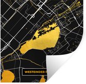 Muurstickers - Sticker Folie - Kaart - Plattegrond - Stadskaart - Nederland - Goud - Westeinder Plassen - 30x30 cm - Plakfolie - Muurstickers Kinderkamer - Zelfklevend Behang - Zelfklevend behangpapier - Stickerfolie