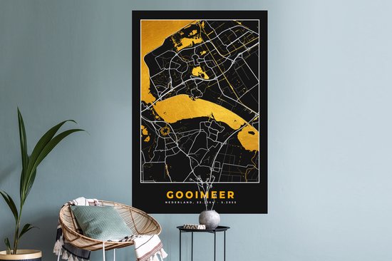 Stickers Stickers muraux - Carte - Carte - Plan de la ville - Pays- Nederland - Gooimeer - 80x120 cm - Feuille adhésive