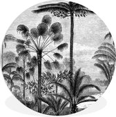 WallCircle® Wandcirkel 120x120 cm - Muurcirkel Design - Bomen - Natuur - Planten - Botanisch - Muurdecoratie woonkamer - Wanddecoratie slaapkamer - Kamer decoratie accessoires - Ronde schilderijen XXL