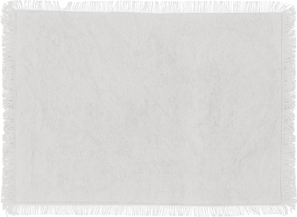 Secret de Gourmet Maha Placemat katoen met franjes - Set van 4 stuks - 45x30cm - Wit