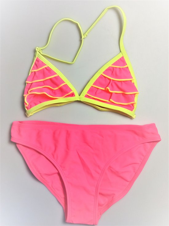 meisjes bikini - roze-geel- 176